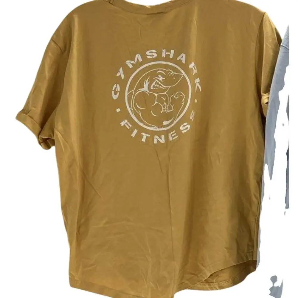 GymShark Back Print GFX Legacy TShirt Mustard Yellow Short Sleeve Women's Medium
